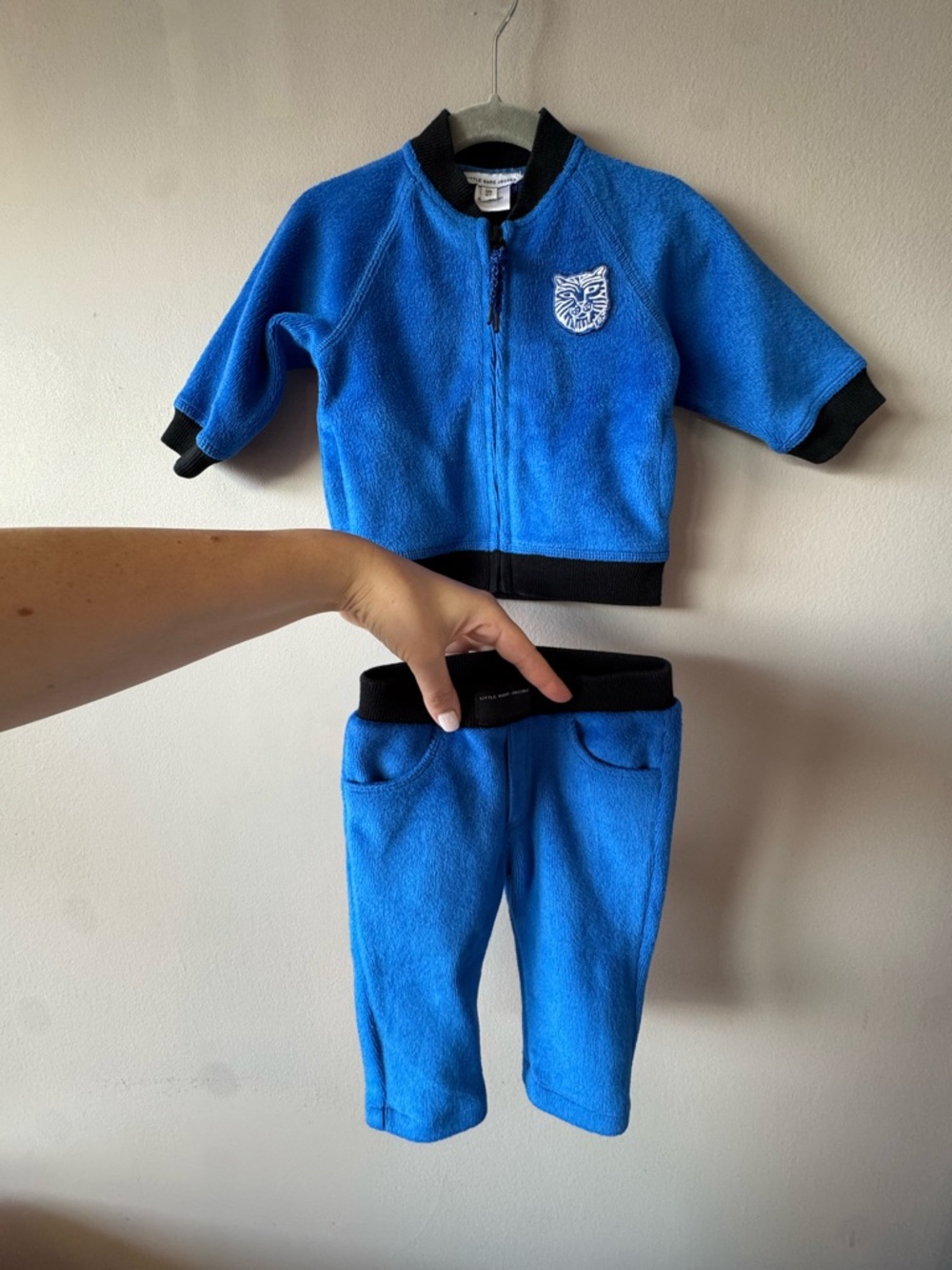 Little Marc Jacobs Blue Fleece Embroidered Tiger‎ Matching Jogger Set 6 Months
